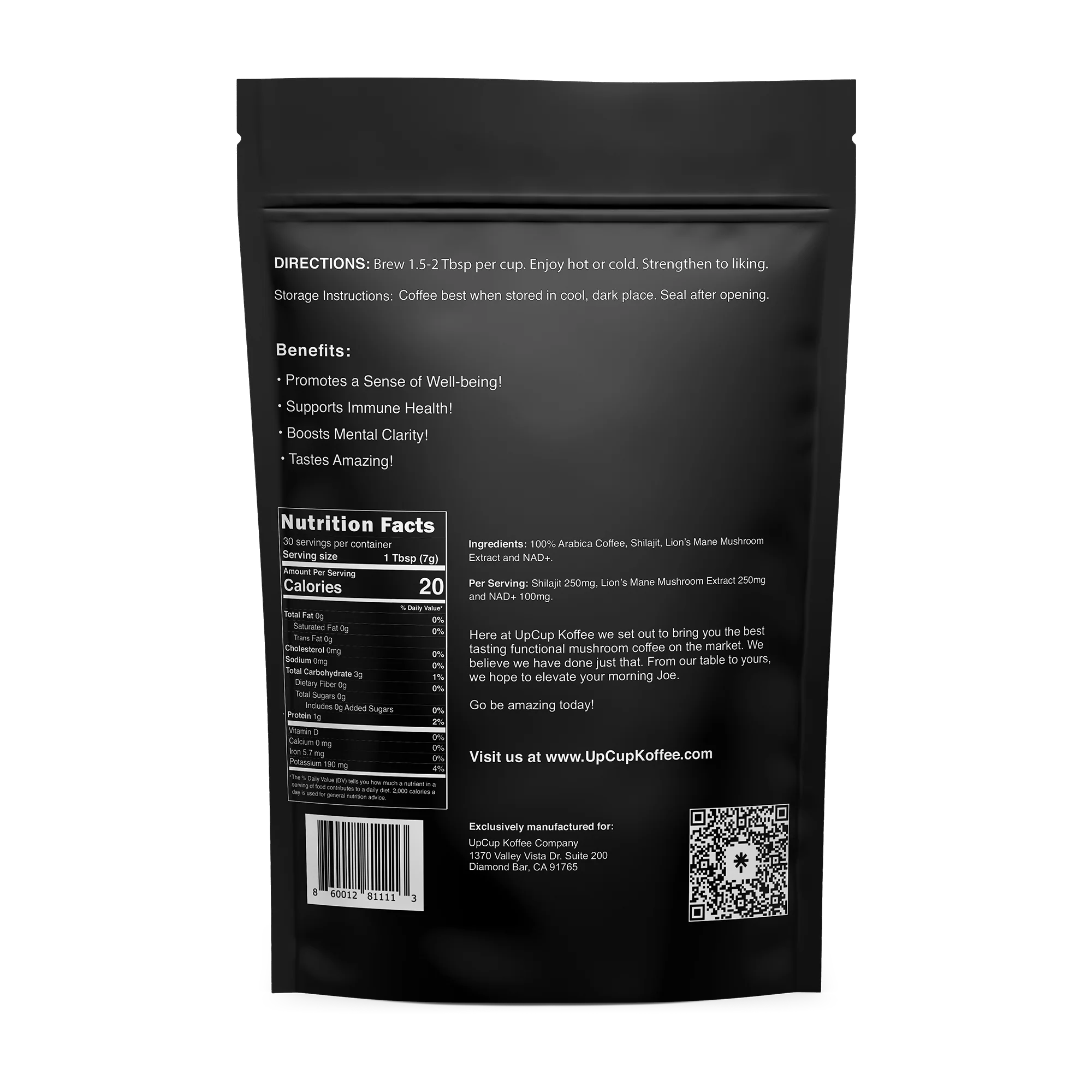 Mushroom Coffee UpCup Koffee - Ground Mushroom Coffee