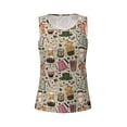 thumbnail image 4 of Xecao Coffee Makers Macaroons Chocolate print women's scoop neck, loose-fit workout tank tops for the gym., 4 of 9