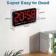 thumbnail image 4 of Digital Wall Clock, 9inch Led Digital Clock Large Display With 12/24h, Big Digits,small Silent Wall Clock (red), 4 of 5