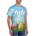 thumbnail image 4 of Yiaed Happy Easter Print Mens Short Sleeve Tight Fit T-Shirt, Crewneck Casual Tee-XX-Large, 4 of 5