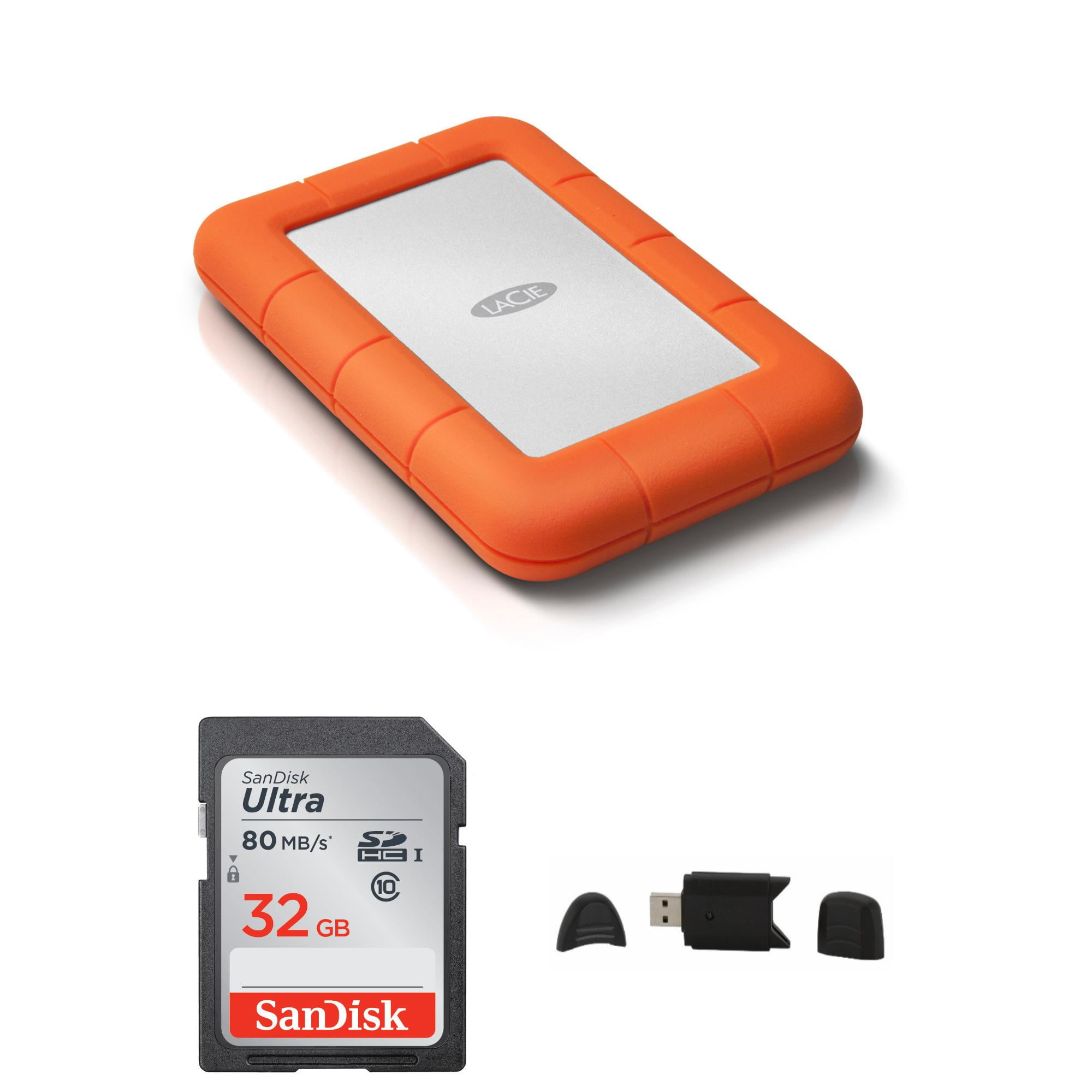 Picknicken slang Machtigen LaCie Rugged USB 3.0 4TB Mini Hard Drive Bundle - Walmart.com