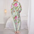 thumbnail image 3 of Pajama Sets for Women 2 Pcs, Vintage Wood Floral Button Down Long Sleeve Sleepwear Lounge PJ Sets, 3 of 6