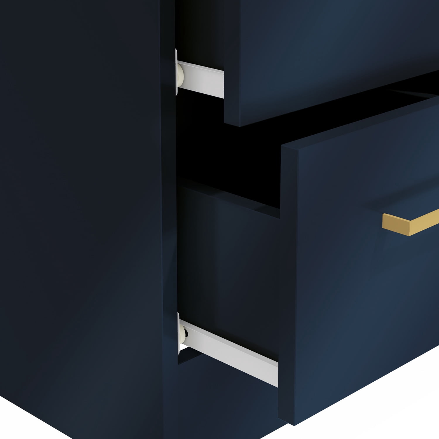 Kappesberg Jolyne 2-Drawer Nightstand Set of 2, Blue with Gold Handles – Modern Bedroom Storage for Adults and Teens