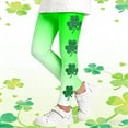 thumbnail image 2 of NAFUU Girl's Pants St Patricks Day Leaf Printed Leggings Childrens Play Party Comfortable Stretch Athletic Yoga Bottoms Slacks For Girls Sizes 6-7 Years, 2 of 6