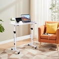 thumbnail image 2 of Moblie Standing Desk, Height Adjustable Sit Stand Table, Rolling Table Standing Desk Computer Workstations Pottable for Home Office, White, 2 of 6