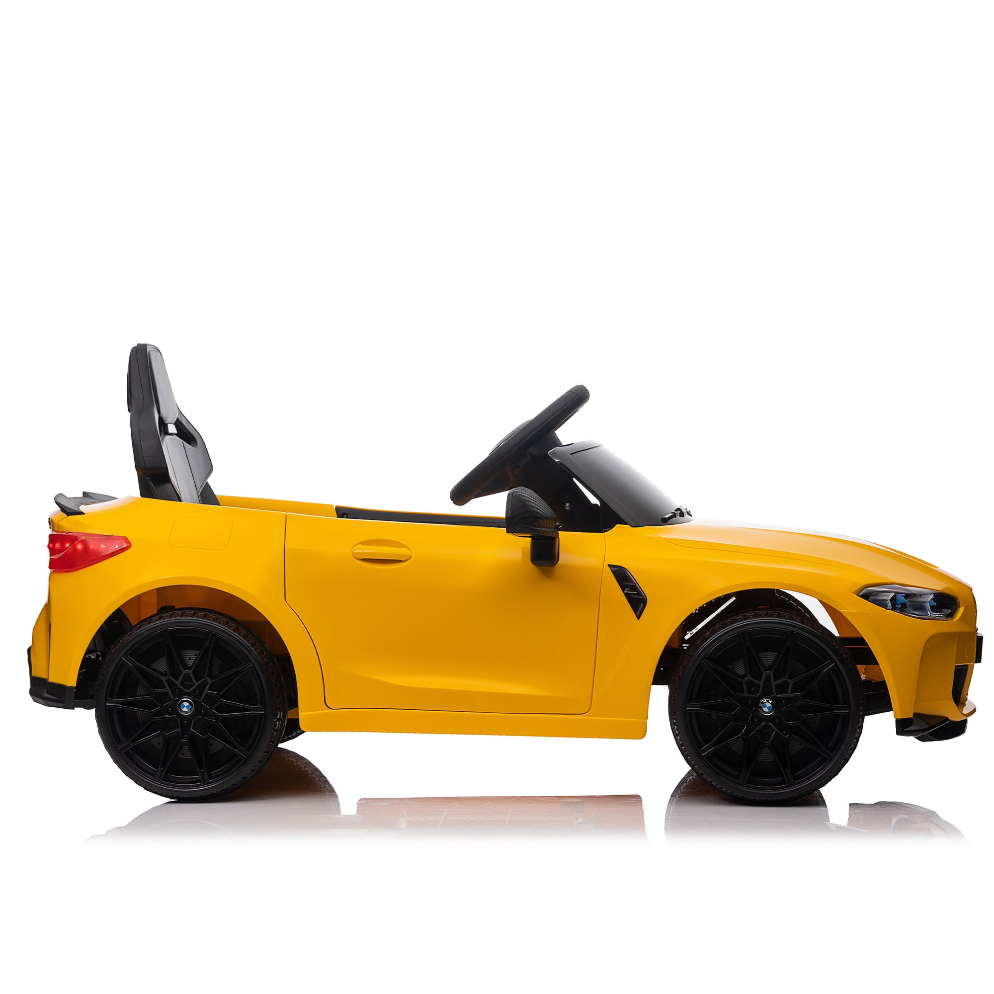 Bmw M4 12v Kids Electric Car with Parent Remote, Battery Powered Cars for Kids, Three Speed Adjustable,Power Display, Usb,Mp3 ,Bluetooth,Led Light,Story, Ride On Car for Boy and Girl Ages 3-8, Yellow