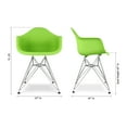 thumbnail image 5 of Modholic Eiffel Armchair With Steel Legs, Green (Set Of 4), 5 of 5