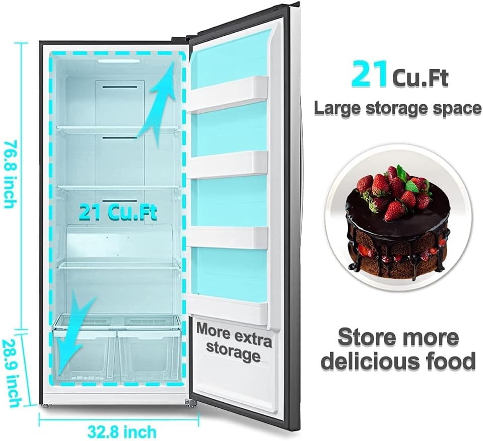 Techomey 21 Cu Ft Single Door Upright Freezer/Refrigerator LED Display Frost Free
