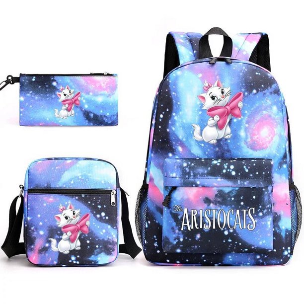 3pcs Disney The Aristocats Marie Cat Backpacks Schoolbags Pencil Case Shoulder Bags Backpack Boys Girls School Bags Sets