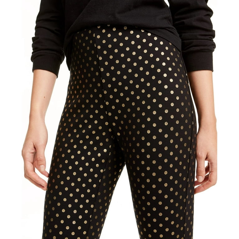 Maison Jules Women's Printed Ponte-Knit Pants Black Size Extra