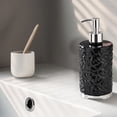 thumbnail image 5 of Round Wave Design Hand Soap Dispenser Bottle, Stylish Refillable Lotion Pump Container for Bathroom and Kitchen, Decorative Hand Wash Bottle for Modern Home Sink Station and Vanity Use, 420ml, Black, 5 of 7