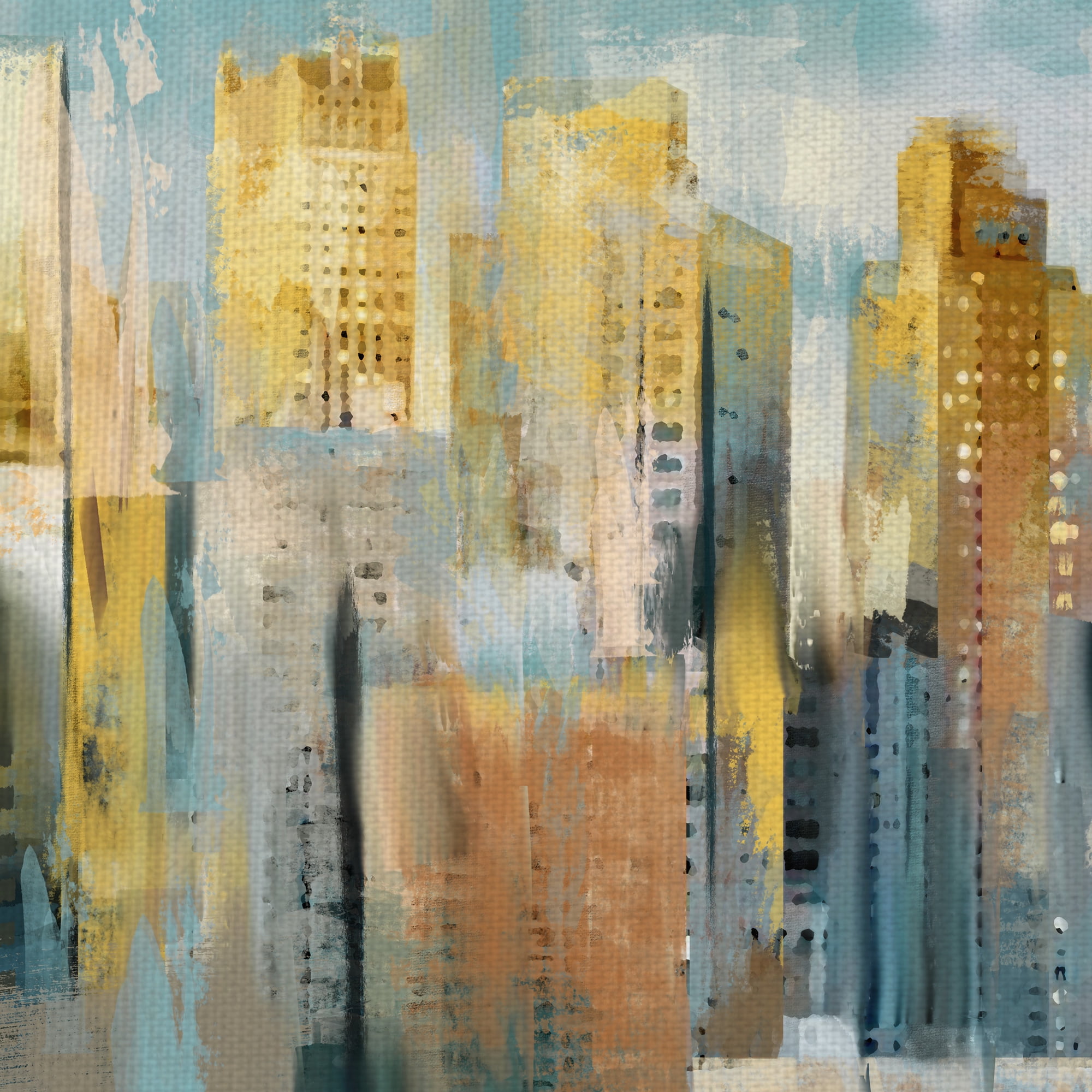 Masterpiece Art Gallery Urban Flair Skyline By Studio Arts Canvas Art Print 17" x 34"