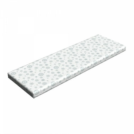 

Snowflake Bench Pad Doodle Style Symmetrical Motifs of Winter Season on a Dotted Background HR Foam Cushion with Decorative Fabric Cover 45 x 15 x 2 Pale Grey White by Ambesonne