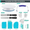 thumbnail image 2 of RFAQK 65 Pcs Cake decorating supplies with Cake Turntable-Cake leveler- 24 Numbered Icing Piping Tips with Pattern Chart and EBook- Straight & Angled Spatula-30 Icings Bags- 3 Icing Comb Scraper set, 2 of 8