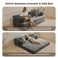 thumbnail image 3 of XIZZI 80.5" Convertible Sleeper Sofa Bed, Cloud Boneless Couch with Plush Corduroy, Sturdy Sprung Support, Oversize Comfy Loveseat for Living Room Bedroom, Gray, 3 of 7
