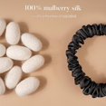thumbnail image 3 of Small Silk Hair Ties No ,  Real Mulberry Silk, Skinny Scrunchies Ponytail Holders for Thin Fine Hair, Black, Pack of 3, 3 of 7