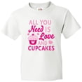 thumbnail image 3 of Inktastic Valentines Day All you Need is Love and Cupcakes Youth T-Shirt, 3 of 5