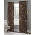 thumbnail image 4 of Brown Floral Sheer Curtains 96 Inch Length 2 Panels Set, Vintage Spring Botanical Flowers Voile Window Treatment Semi Sheer Long Curtains Drapes for Bedroom/Living Room/Kitchen 52"x96"x2, 4 of 7