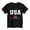 Black, variant on Family Matching Short Sleeve T-Shirt Set Patriotic Letter Flag Print Crewneck Casual Tees Parent-Kid Outfit Multiple Size Group Matching Tops Red 13-14 Years