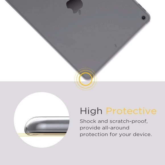 Vultic Étui Transparente pour iPad 10.2 (2019) - Ajustement Mince et Doux TPU [Couverture Transparente] Mince Légère Flexible Transparente