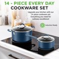 thumbnail image 2 of NutriChef Kitchenware Pots & Pans High-Qualified Basic Kitchen Cookware, Non-Stick (14-Piece Set), One Size, Blue, 2 of 6