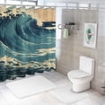 thumbnail image 7 of Orinice Wave Person Beach Bathroom Decor Set - Colorful Luxurious Graphic Print Polyester Fashion with Hooks, Chic Modern Shower Curtain Set 60x72, 7 of 7