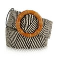 thumbnail image 2 of Gustave Stretch Straw Woven Waist Belt for Women Fashion Boho Dress Belt Elastic Wide Braided Belts, 2 of 8