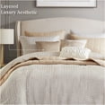 thumbnail image 4 of JERFIT Queen Comforter Set 10-Piece with Quilt, Jacquard Bedding Ensemble in Ivory for All-Season Luxury, 4 of 10