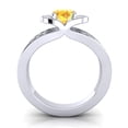 thumbnail image 4 of Diamond-Capitals 2.35 Carat New Oval Cut Citrine & Black Onyx Gemstone Wedding Ring for Ladies Solid 14K White Gold Size 4, 4 of 8