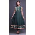 thumbnail image 2 of Bimba Kurti Indien Long Floral Bleu Sarcelle Foncé pour Femmes Robe Anarkali Kurti Sans Manches Imprimée XXX-Large, 2 of 6