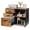 Rustic Brown, variant on GALAXHERO 3-Drawer File Cabinet with Lock and Key, Mobile Wood Lateral Filing Cabinet & Printer Stand with Open Shelves for Home Office, White