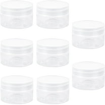 8Pcs 1 OZ Small Travel Containers for Creams Toiletries Mini Makeup Containers Clear Empty Storage Cosmetic Jars Sample Containers with Screw Lids Plastic Refillable for Lotion Jewelry Clear