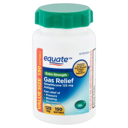Equate Extra Strength Gas Relief Softgels Value Size, 125 mg, 150