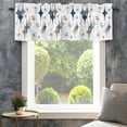 thumbnail image 4 of Blue Brown Diamond Farmhouse Short Window Curtain Valances, Modern Geometric Middle Century Rod Pocket Kitchen Valances for Living Room Bedroom Bathroom Cafe 42" x 12", 4 of 8