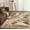 Beige, variant on Modern Geometric Shapes Hand-Carved Soft Living Room Area Rug