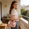 thumbnail image 4 of Lunxisen 4 Pcs Adorable Plushy Rabbits Tote Bag Cute Animal Print Shoulder Crossbody Bag For Daily Use, 4 of 9