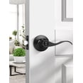 thumbnail image 2 of Levier de Porte en Nickel Satiné pour l'Intimité, Boutons de Porte Modernes pour Intérieur, pour Chambre et Salle de Bain, Poignée de Porte Robuste, Levier Ondulé Réversible, 2 of 7
