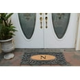 thumbnail image 3 of A1HC Elegant Circles Rubber and Coir Mat for Outdoor Entrance Heavy Duty Monogrammed Doormat Black/Beige 23x38, 3 of 7