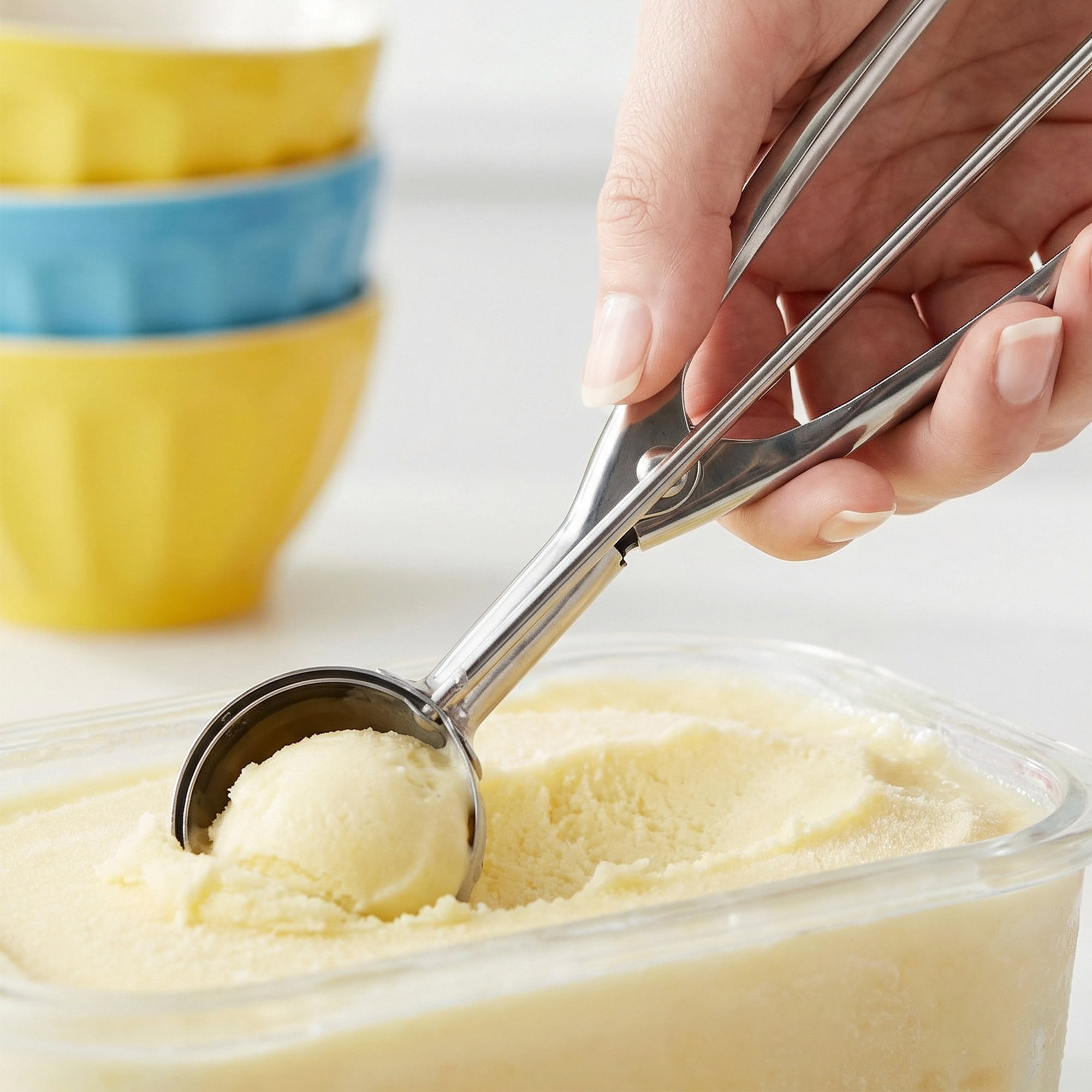Unique Bargains Easy Clean Tool Stainless Steel Ice Cream Scoop Silver 8.1in