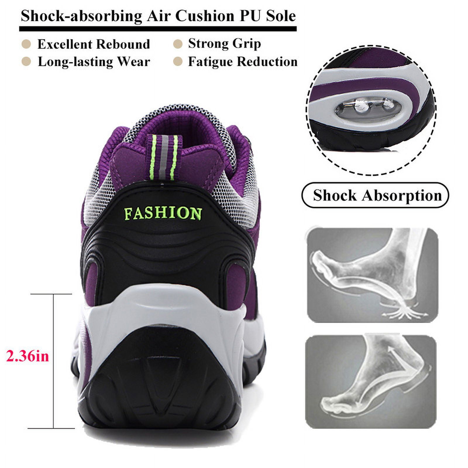 Stepedia Hiking Shoes Women Outdoor Lightweight Air Cushion Boots for Trekking Camping Walking Running, Purple