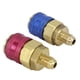 thumbnail image 2 of 2 piezas de conector de acoplamiento rápido de aire para automóvil para R134A lado alto, bajo, rojo y azul, 2 of 9