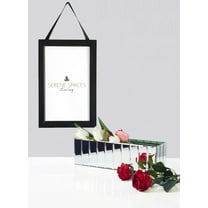 Serene Spaces Living 4" Low Gatsby Mirror Strip Vase - Glass Vase with Bevel Edged Mirror Strips, for Home Décor, Event Centerpieces, Single