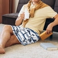 thumbnail image 2 of Daiia Retro Coconut Tree Mens Woven Stretch Pajama Short,Short Pajama Pants-3X-Large, 2 of 7