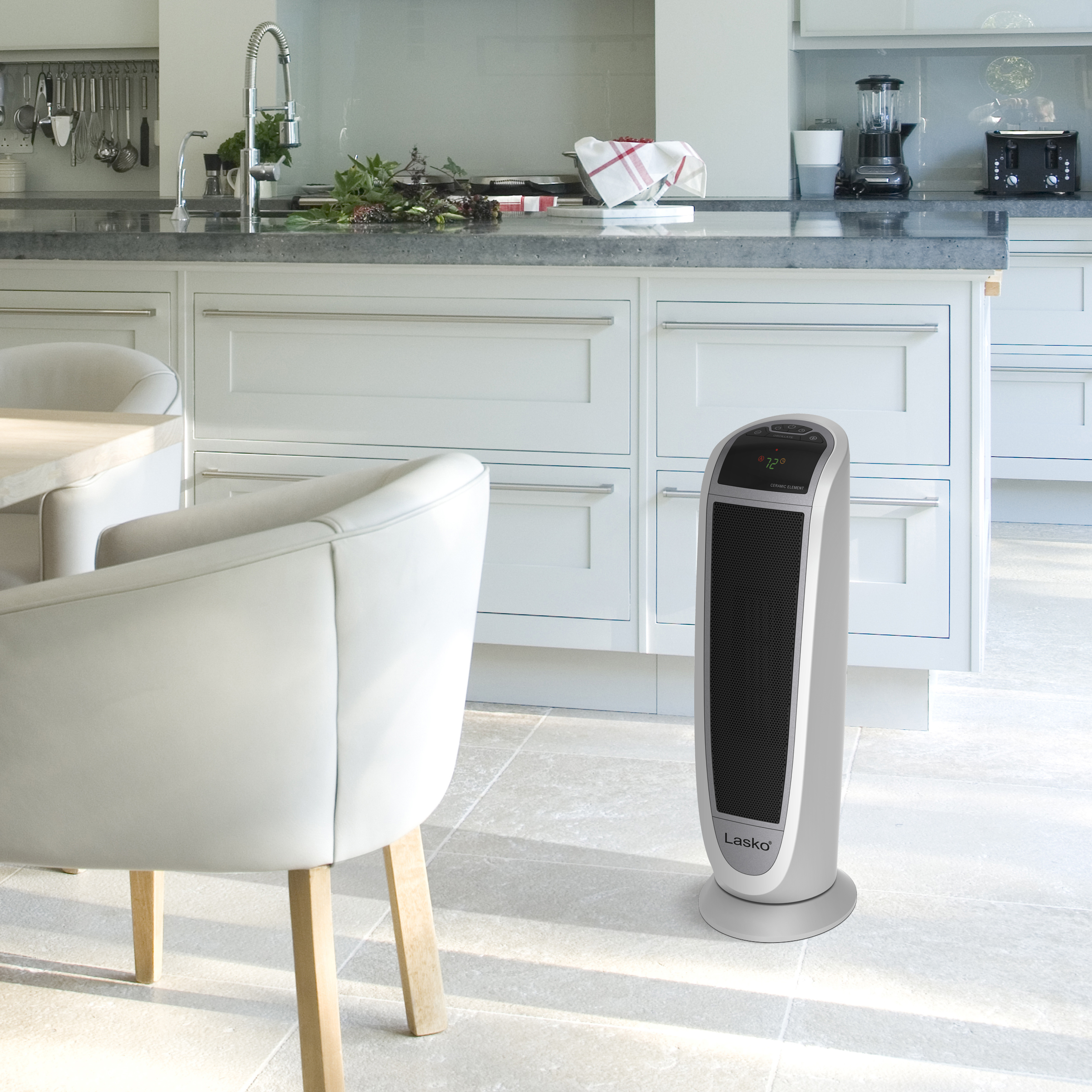 Lasko 1500W Digital Ceramic Tower Space Heater with Remote, 5165, White -  Walmart.com