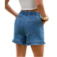 thumbnail image 6 of Summer High Waist Women Casual Jeans Denim Pants Ruffle Shorts, 6 of 7