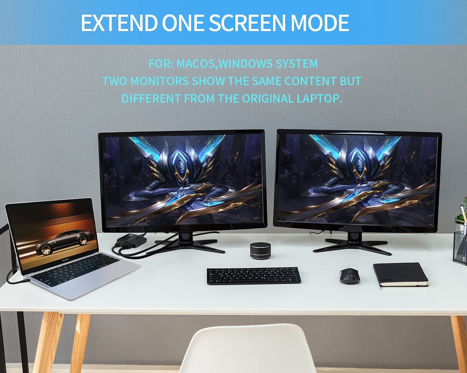 4K @60Hz USB C to Dual HDMI Moniter Docking Stations Adapter,Thunderbolt 3 to HDMI for MacBook,MacBook Pro 2020/2019/2018 Apple iMac,iMac Pro,Google Chromebook Pixel,Samsung,Dell,Asus,Hp and More