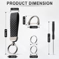 Bangbobby Leather Keychain, Carbon Fiber Car Key Chain with Anti-Lost D ...