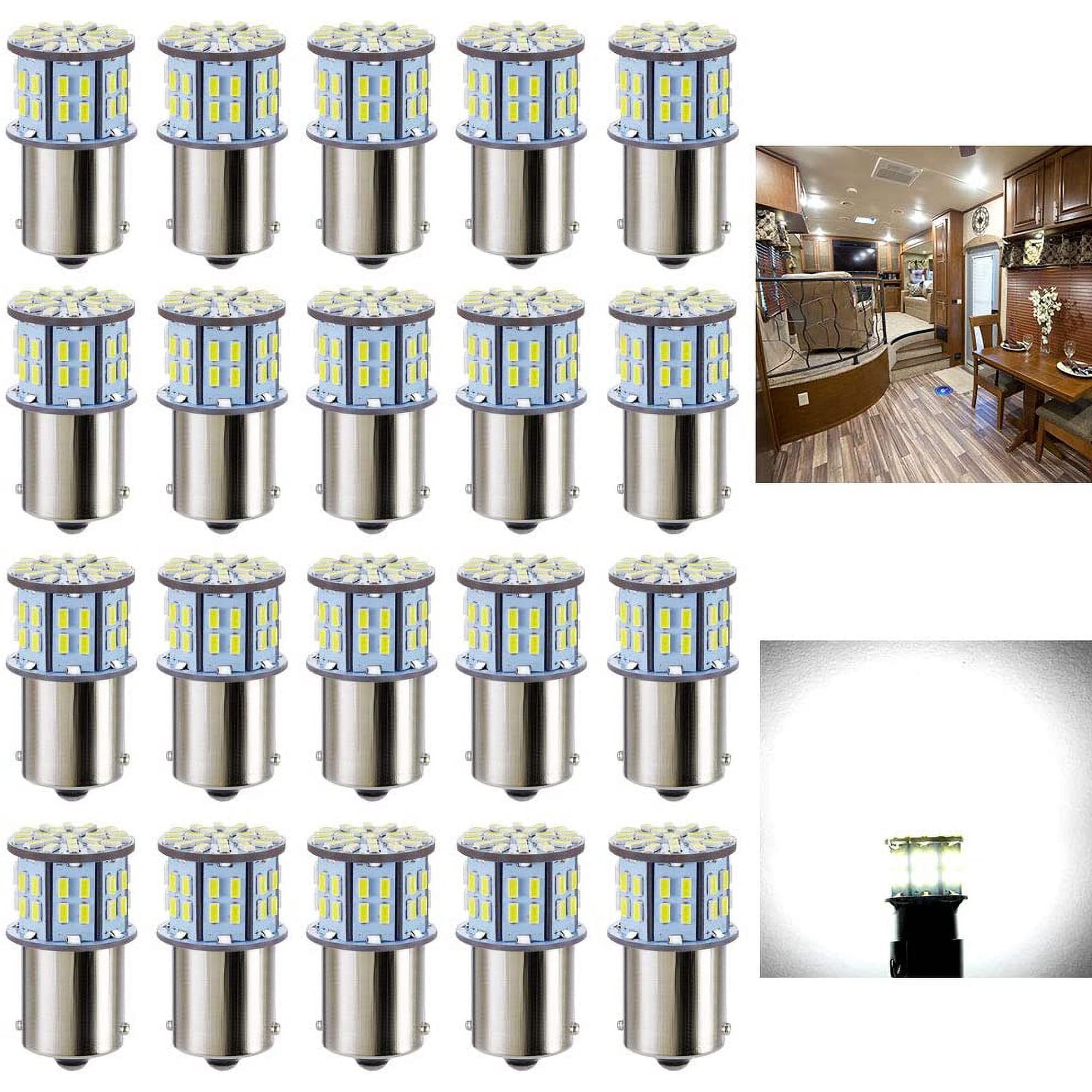 Qiqimingxin 4PCS BA15S 3W LED Bulbs 270LM 12V-24V AC/DC for 1156 Bulb Replace