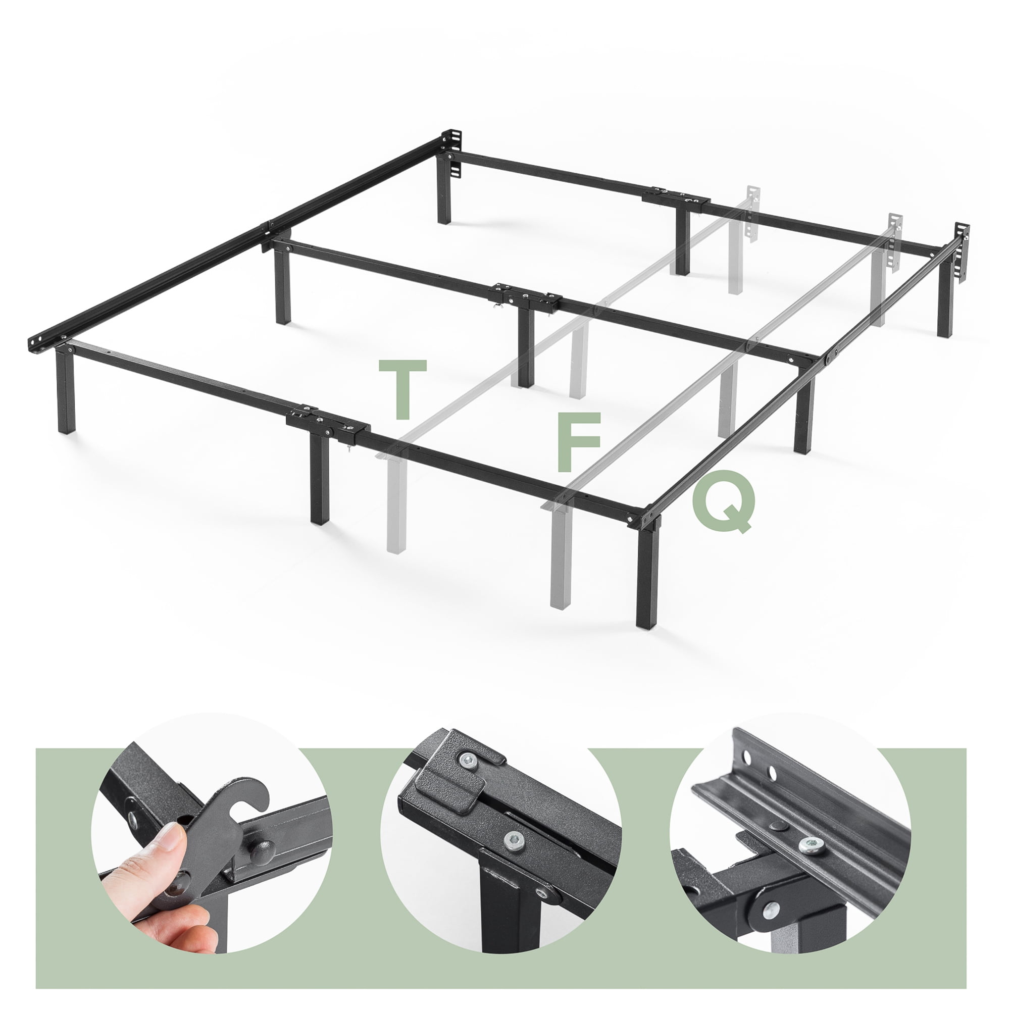 New Free Shipping Twin/Full/Queen Zinus Compack Adjustable Steel Bed Frame 