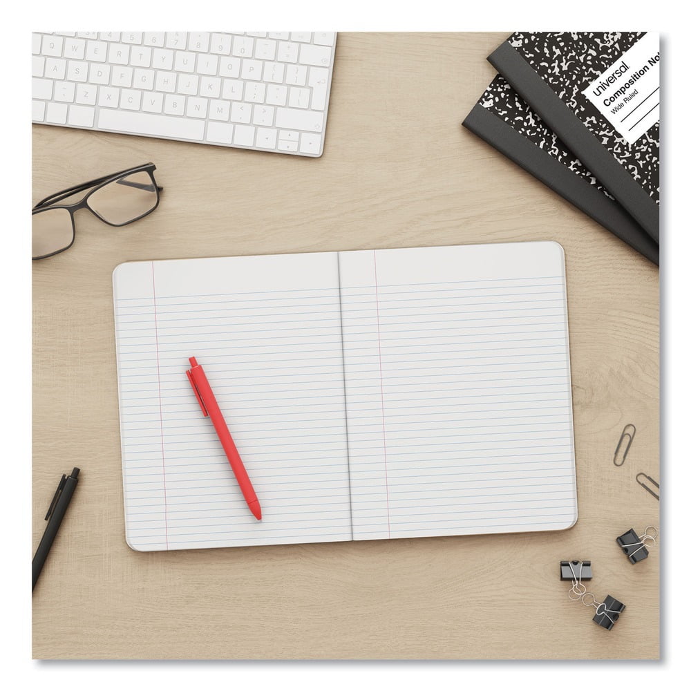 Universal Wide Rule Composition Notebooks, Black Marble, 100 Sheets, 6 Pack